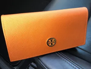 Tory Burch Eyeglass Sunglass Case Sunglasses Travel Snap Closure Triangle Orange thumbnail 1