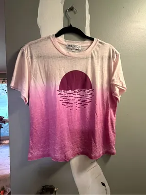 Wildfox Pink Gradient Sunset Graphic Short Sleeve Tee thumbnail 1