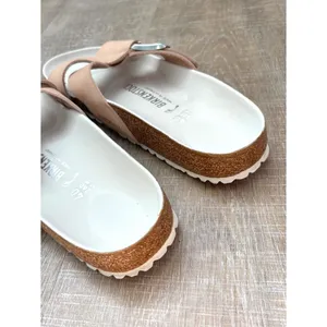 Birkenstock Siena Big Buckle Leather Nubuck Slides Sandals Light Pink Womens 40 thumbnail 11