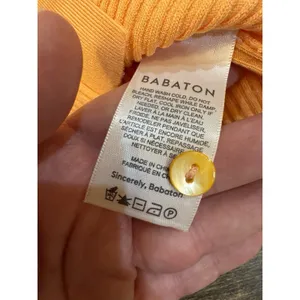 Aritzia Babaton Ribbed Long‎ Sleeve Collared Peach Button Down Sculpt Stretch thumbnail 6