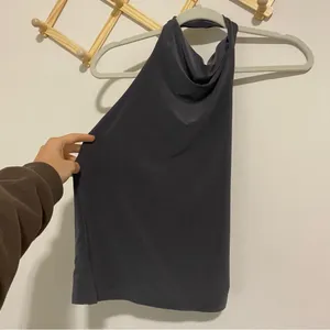 Wilfred Aritzia Dark Gray High Neck Open Back Top Size small thumbnail 2