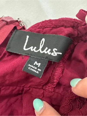 Lulu's One Wish Burgundy Lace Midi Dress‎ Medium thumbnail 5