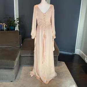 Women’s Full length V Neck Long Sleeve Corset Back Dress Size 6 thumbnail 6