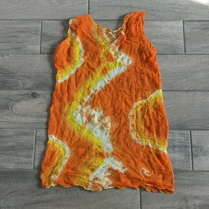 Orange and yellow mesh mini dress thumbnail 3