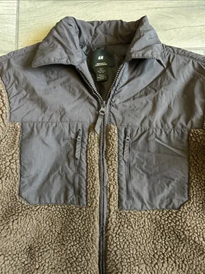 H&M Brown Sherpa Puffer Jacket with Dark Chest Panels thumbnail 3