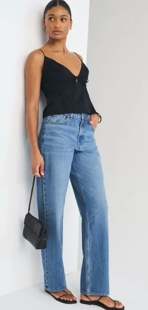 Abercrombie & Fitch Curve Love Loose Fit Jeans thumbnail 1