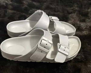 Birkenstock Womens 37 6.5 Arizona Rubber Sandals Shoes Gray Double Straps thumbnail 1