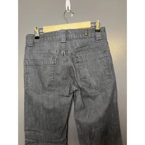 7 For All Mankind Jeans Womens 27 Gray Charcoal Wash Flare Striped Stretch Denim thumbnail 5