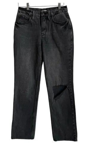 Good American Good‎ 90s Chic Relaxed Jeans Washed Black Single Knee Slash 2/26 thumbnail 1