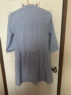 Tuckernuck Blue and White Striped Midi Shirt Dress thumbnail 4