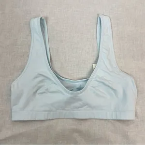 NWT Aerie Baby Blue Cotton Scoop Bralette M thumbnail 1