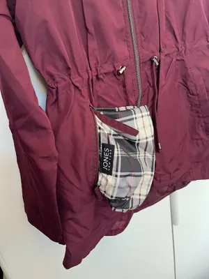 Jones New York Maroon Rain Parka Pocket Jacket Medium thumbnail 3