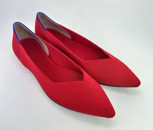 Rothy's The Point Red Knit Pointed Toe Ballet Flats Women's 10 Comfort Slip-On thumbnail 1