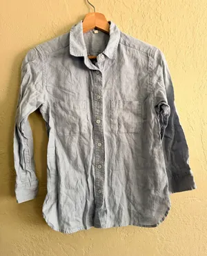 WOMEN'S jean button down shirt medium Blue thumbnail 1