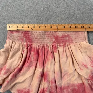 Surf Gypsy Tie Dye Split Leg Swim Cover-Up Shorts Size Medium Pink Elastic Waist thumbnail 4