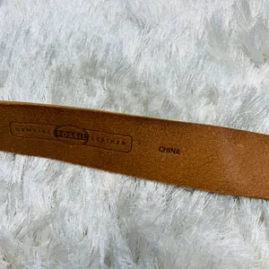 Fossil Gold Silver Wide Leather Belt Sz Medium thumbnail 7