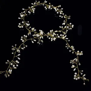 Head Tiara Wedding Flower Pearl thumbnail 5