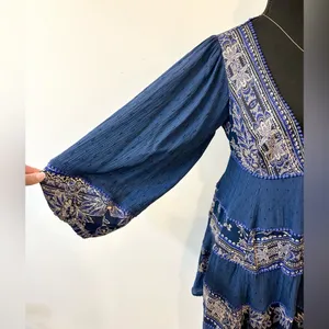 Free People My Love Mini Indigo Dress Size Small thumbnail 9