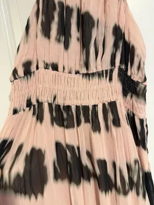 Anthropologie The Somerset Maxi Dress Halter Tiered Pink Black Tie Dye Size S thumbnail 7