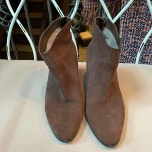 Tesori Leather Back Zip Bootie Brown Size 9‎ thumbnail 3