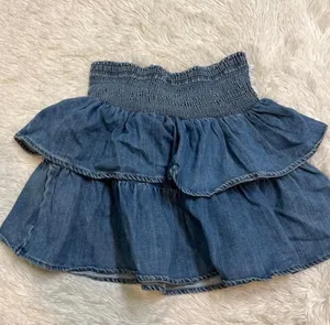 Aerie Frills N' Thrills Denim Mini Skirt thumbnail 3