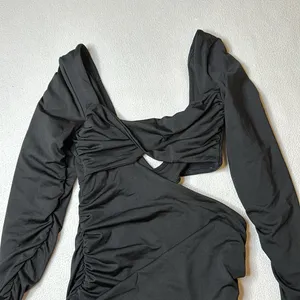 Oh Polly Black Ruched Cutout Mini Dress thumbnail 2