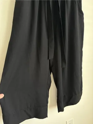 BP. Black Wide Leg Cropped Culotte Pants Paperbag Waist Small thumbnail 4