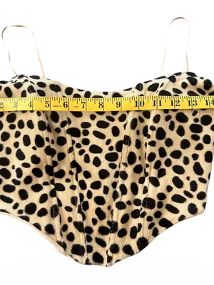 OLM Urban Outfitters Velvet Leopard Bustier Corset Top Small thumbnail 5