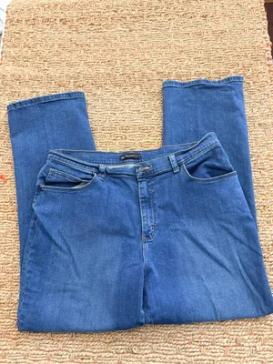 Lee Straight Leg Jeans in Blue Denim Relaxed Fit Size 14 Short thumbnail 4