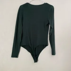 Abercrombie & Fitch Soft A&F Cozy Henley Bodysuit Green Medium thumbnail 3