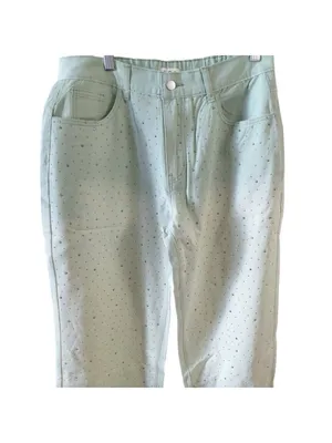 POL Embellishments Gradient Wide Leg Pants Jeans L Green thumbnail 5