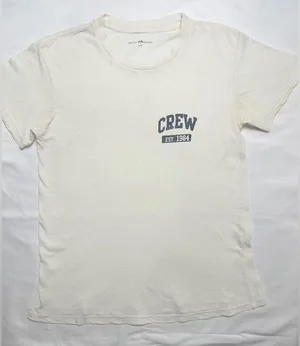 Brandy Melville Vintage Short Sleeve "Crew" Graphic Tee - White/Navy thumbnail 3