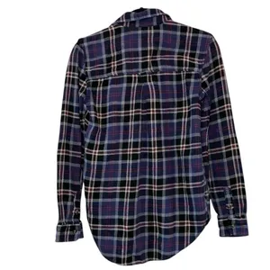 American Eagle Boyfriend Fit Plaid Flannel Button-Up Shirt XS thumbnail 3