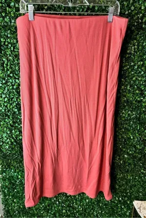 Wilfred Aritzia Jeanine High Rise Ribbed Midi Skirt Sz XL thumbnail 1