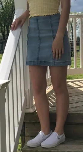 Wild Fable High-Waisted Light Wash Denim Skirt thumbnail 1