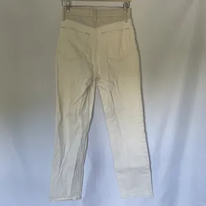 Abercrombie & Fitch white tan‎ leather topped straight leg jeans size 29 cotton thumbnail 5