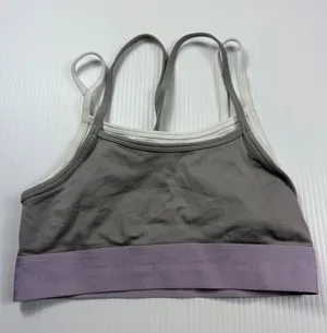 Fabletics Sports Bra‎ Light Support Cross Back Gray Purple Athleisure S thumbnail 1
