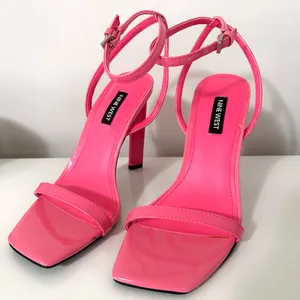 Nine West Hotz3 Neon Pink Stilettos Strappy Dress Heels 5.5 thumbnail 3