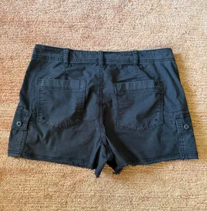 American Eagle Size 8 Black Stretch Cargo Utility Shorts Raw Hem thumbnail 8