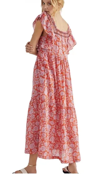 Free People Bonita Printed Boho Midi Dress Size Medium thumbnail 1