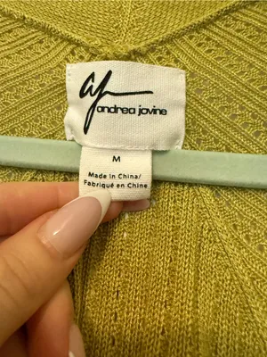 Andrea Jovine Olive Green Open-Front Short-Sleeve Cardigan thumbnail 2