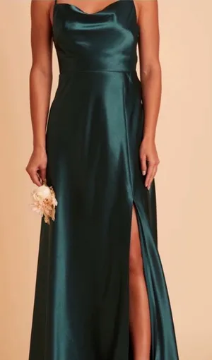 Birdy grey Satin Emerald Green Cowl Neck Evening Dress thumbnail 1