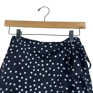 Princess Polly Wrap Polka Dot Mini Skirt Black Ruffle Retro Feminine Size 2 thumbnail 2