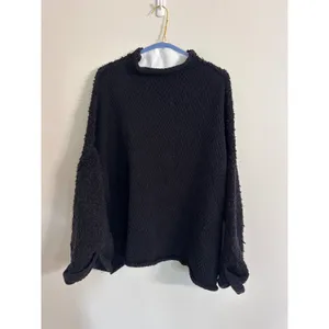 Free‎ People "Cuddle Up" pullover Black Mock Neck Oversized Sweater Soze Small thumbnail 3