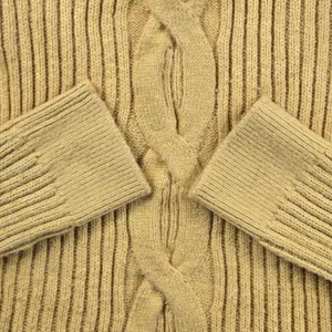 French Connection Womens Mustard Yellow Cable Knit Ribbed Sweater 78MSR Size S thumbnail 6