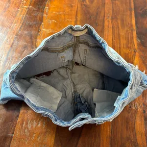 Altar'd State Two Tone Paneled Denim Shorts Blue Distressed Raw Hem Size 27‎ thumbnail 9