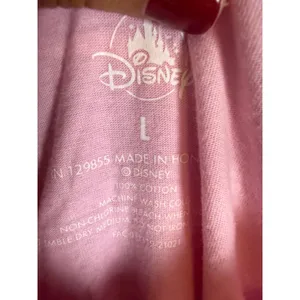 Disney Pink White Minnie Mouse Winking Short Sleeve Cotton Graphic T-Shirt Large thumbnail 8
