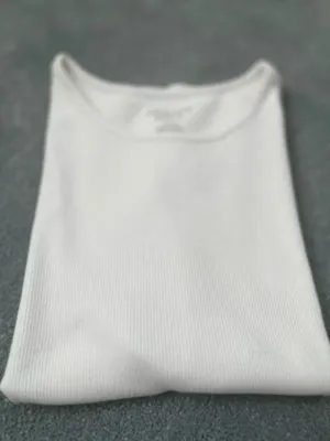 White Ribbed T-Shirt American Eagle thumbnail 6