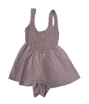 Free People Smocked Popcorn Textured Romper Mauve Brown XS Sleeveless Boho thumbnail 1