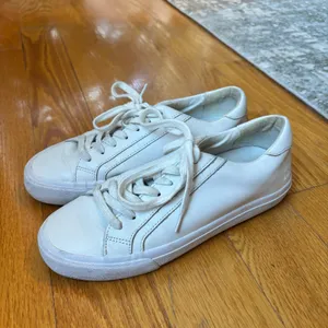 Madewell Leather Sidewalk Low Top Sneakers Summer Off White Women's Size 7.5 thumbnail 3